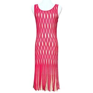 Maria Pavan Cable Knit Midi Dress Size S Sleeveless Stretchy Material